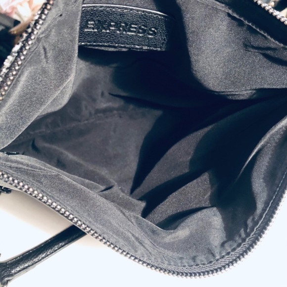 Express Clutch Black Fold-over Sparkly Leather - Picture 7 of 8